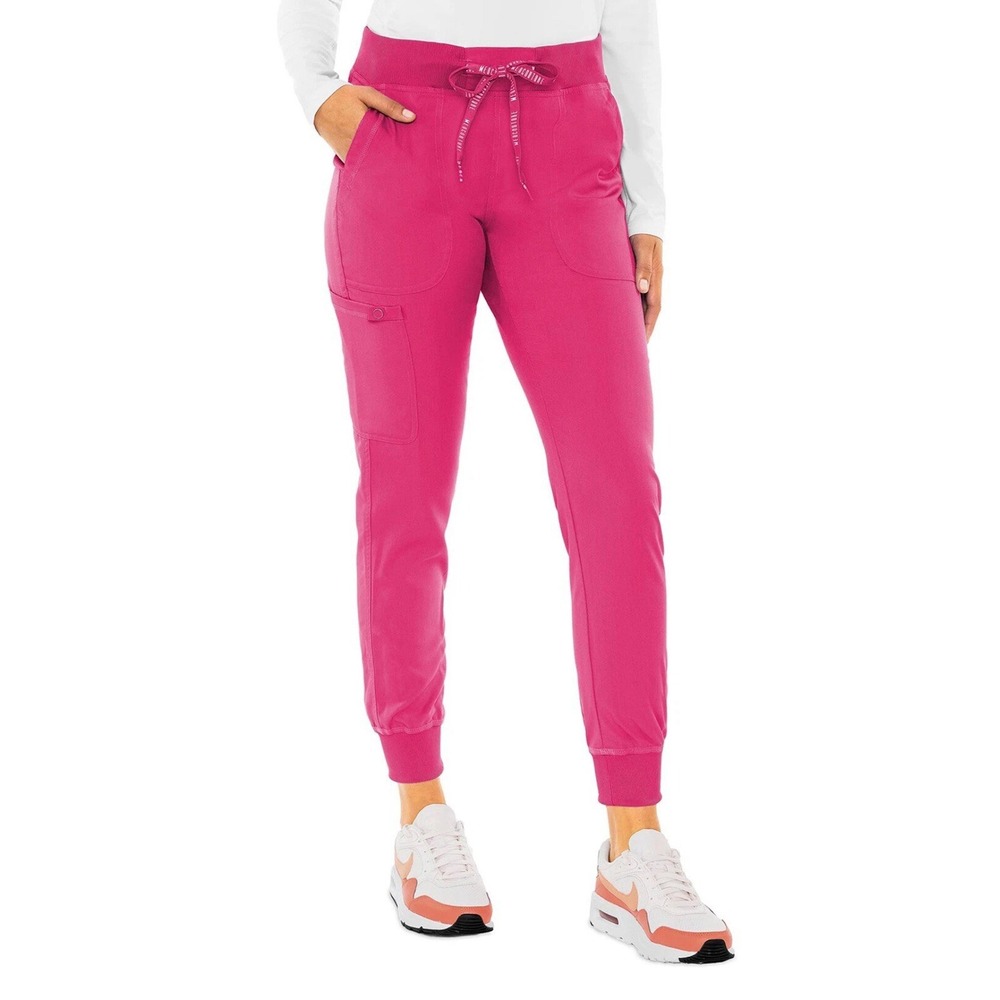 Med Couture Scrub Pants for Women Cargo Jogger Bottoms XL- PKPH Pink Punch
